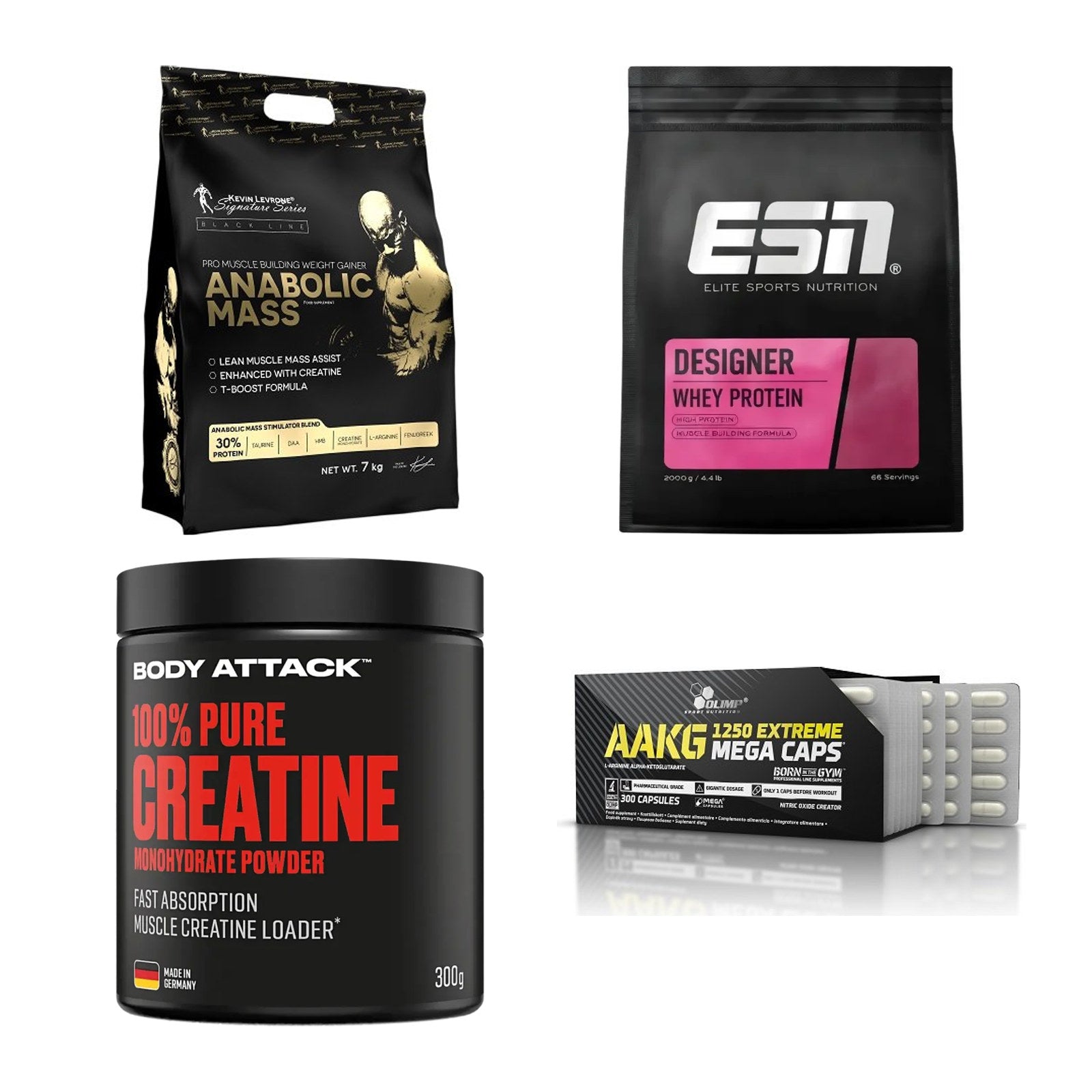 Masseaufbau für Fortgeschrittene: Kevin Levrone Anabolic + 3 weitere – alle enthaltenen Artikel