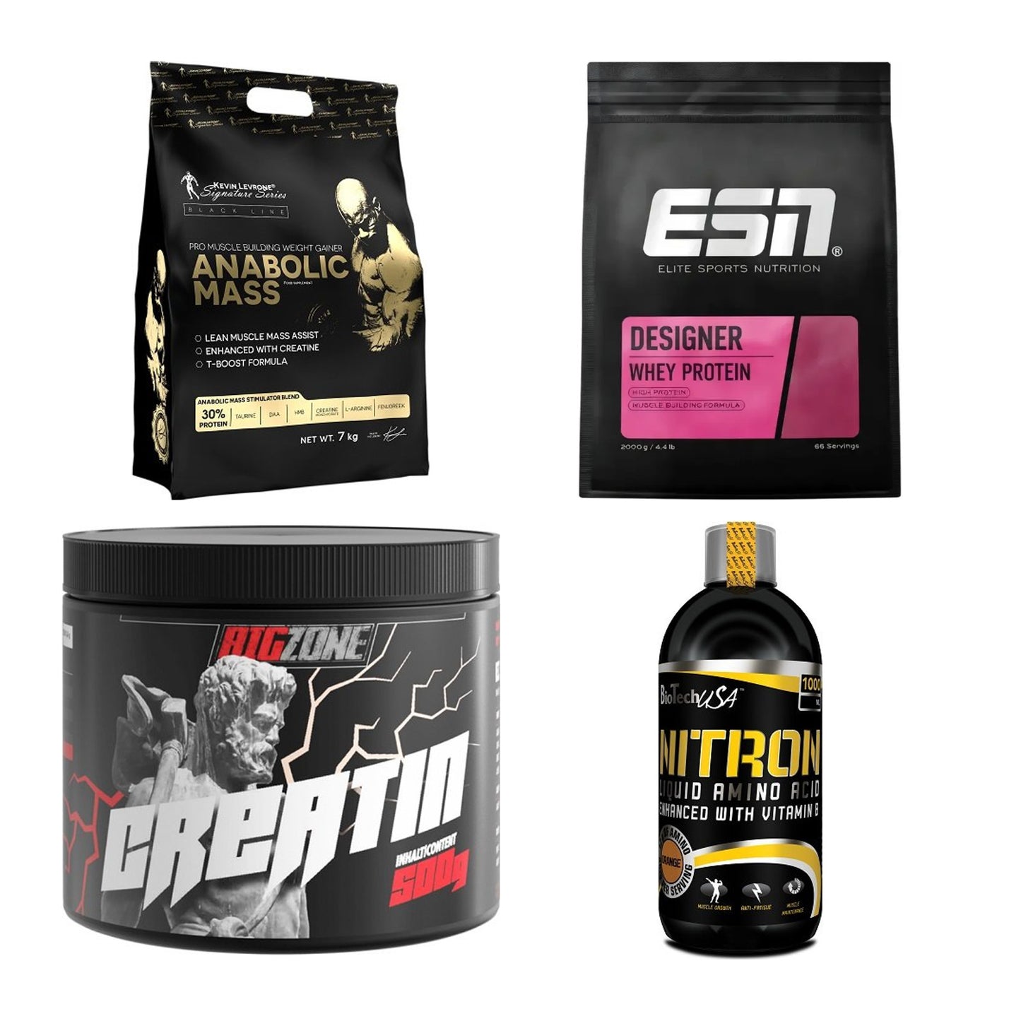 Masseaufbau für Fortgeschrittene: Kevin Levrone Anabolic + 3 weitere – alle enthaltenen Artikel
