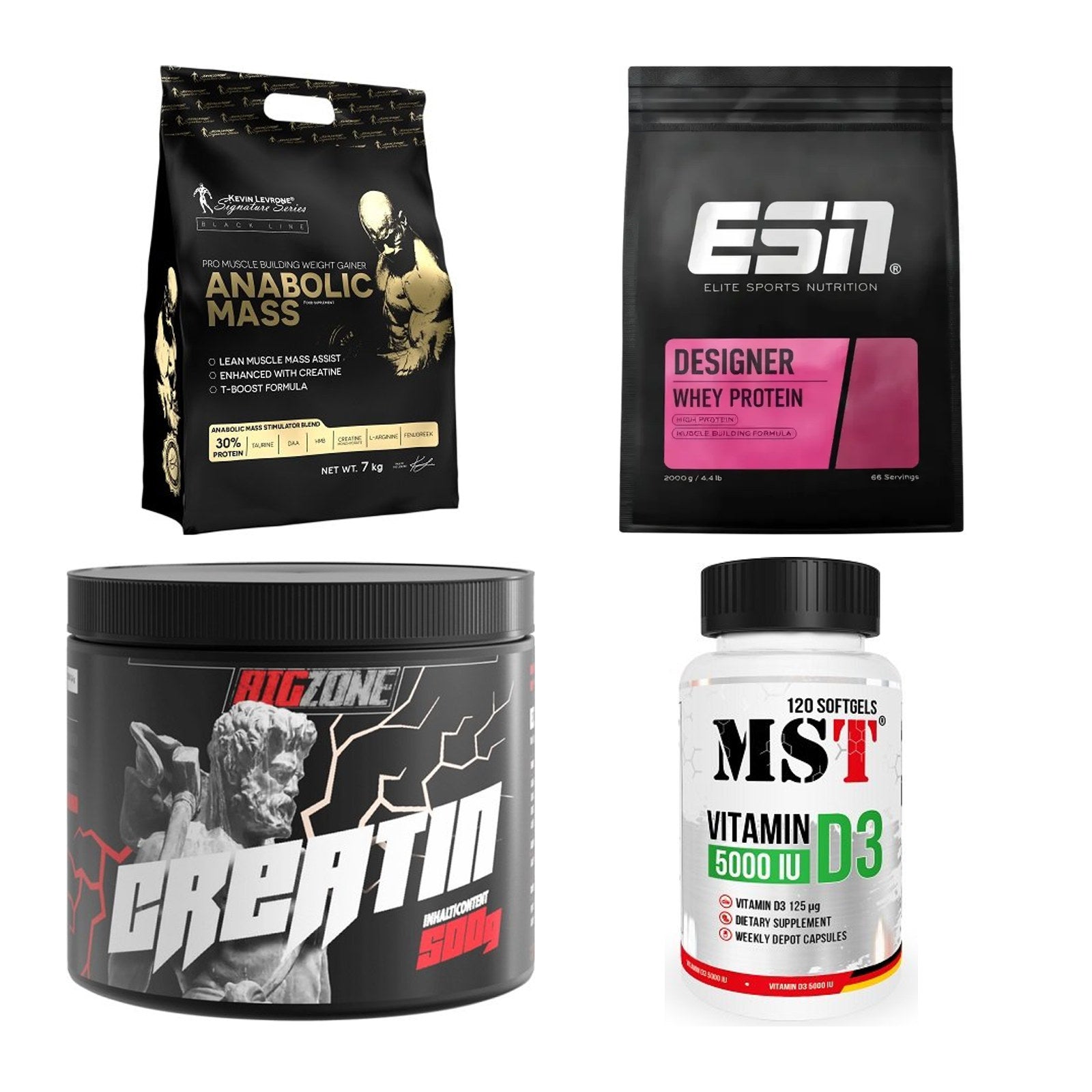 Masseaufbau für Fortgeschrittene: Kevin Levrone Anabolic + 3 weitere – alle enthaltenen Artikel