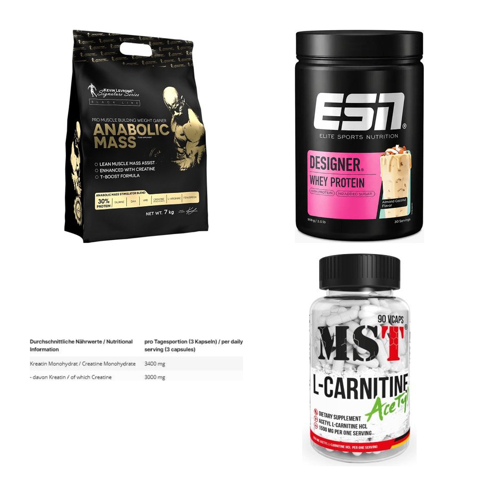 Masseaufbau für Fortgeschrittene: Kevin Levrone Anabolic + 3 weitere – alle enthaltenen Artikel