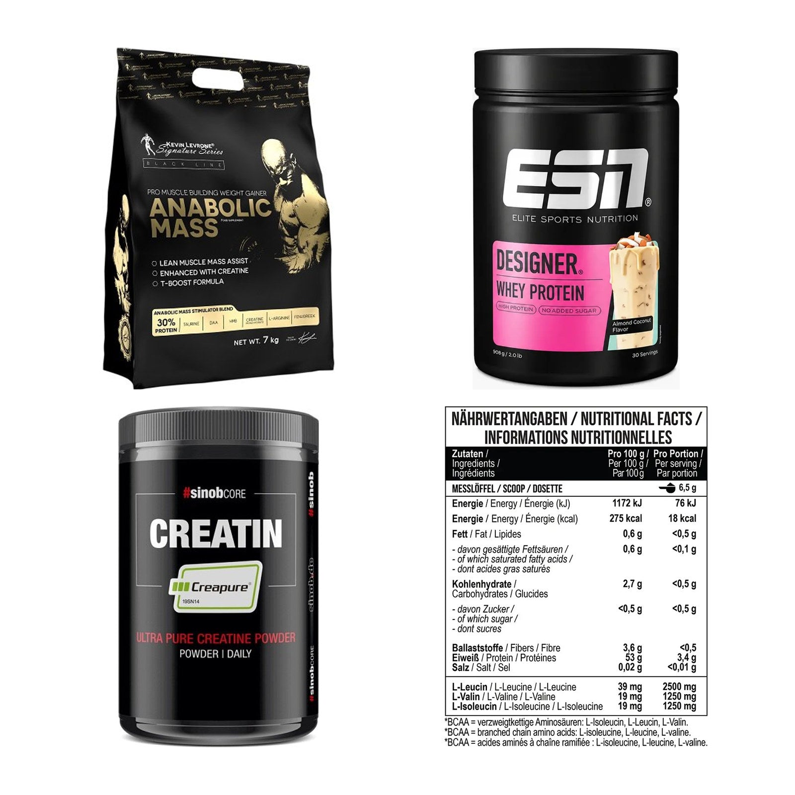 Masseaufbau für Fortgeschrittene: Kevin Levrone Anabolic + 3 weitere – alle enthaltenen Artikel