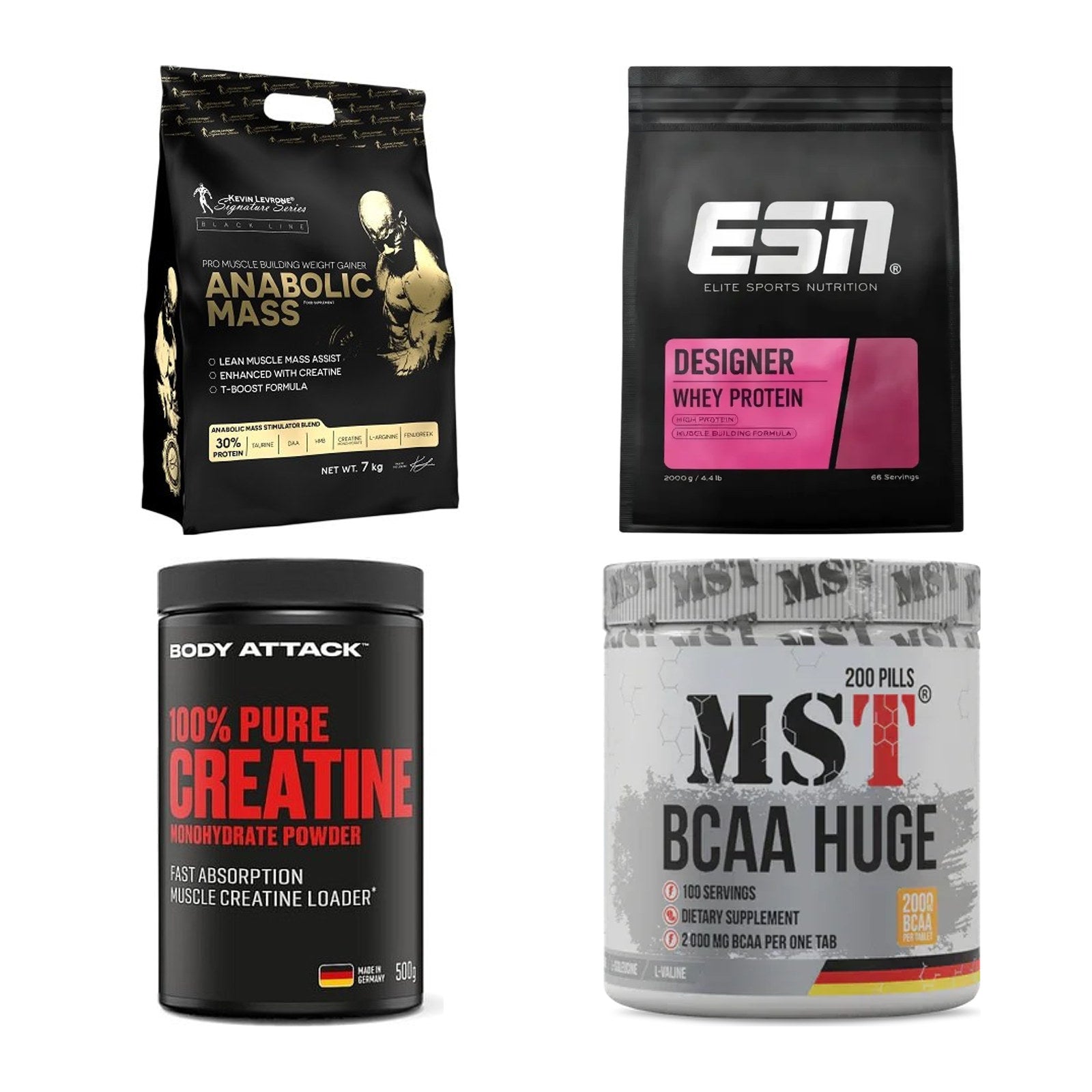 Masseaufbau für Fortgeschrittene: Kevin Levrone Anabolic + 3 weitere – alle enthaltenen Artikel