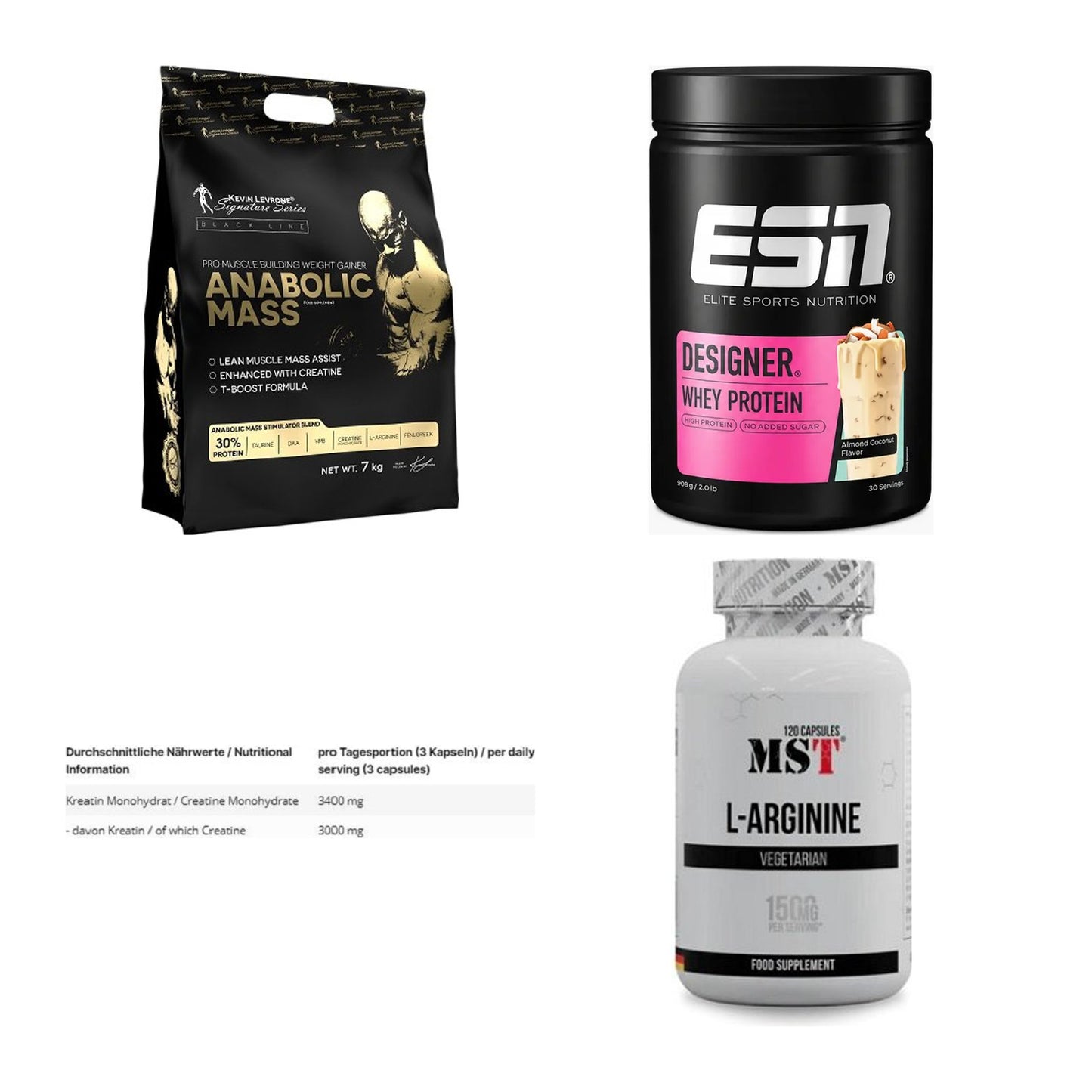 Masseaufbau für Fortgeschrittene: Kevin Levrone Anabolic + 3 weitere – alle enthaltenen Artikel