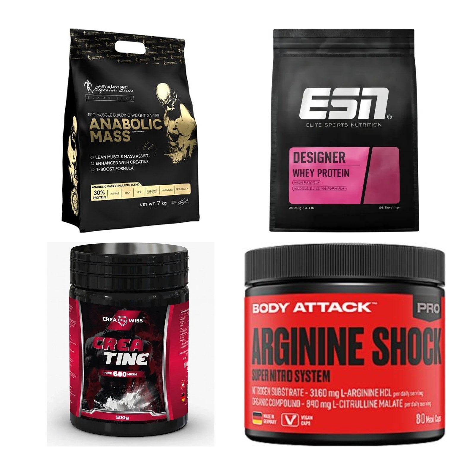 Masseaufbau für Fortgeschrittene: Kevin Levrone Anabolic + 3 weitere – alle enthaltenen Artikel
