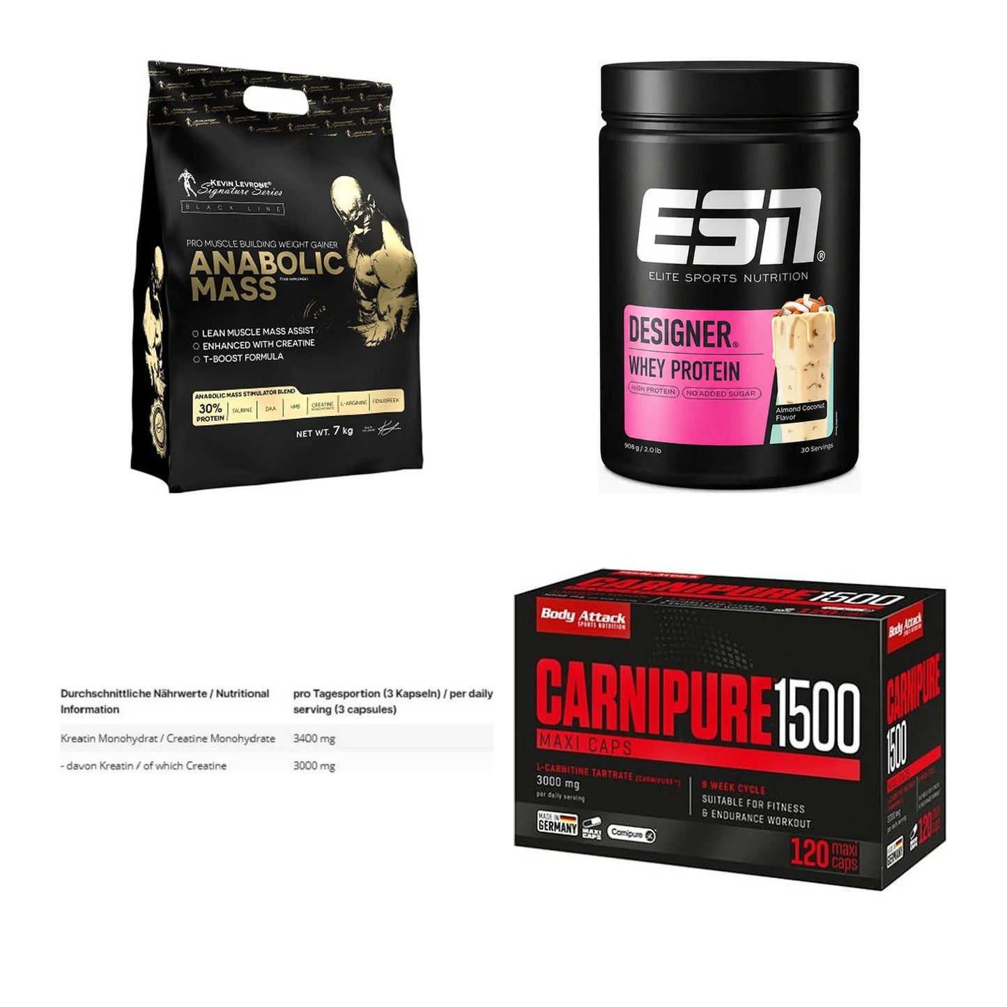 Masseaufbau für Fortgeschrittene: Kevin Levrone Anabolic + 3 weitere – alle enthaltenen Artikel