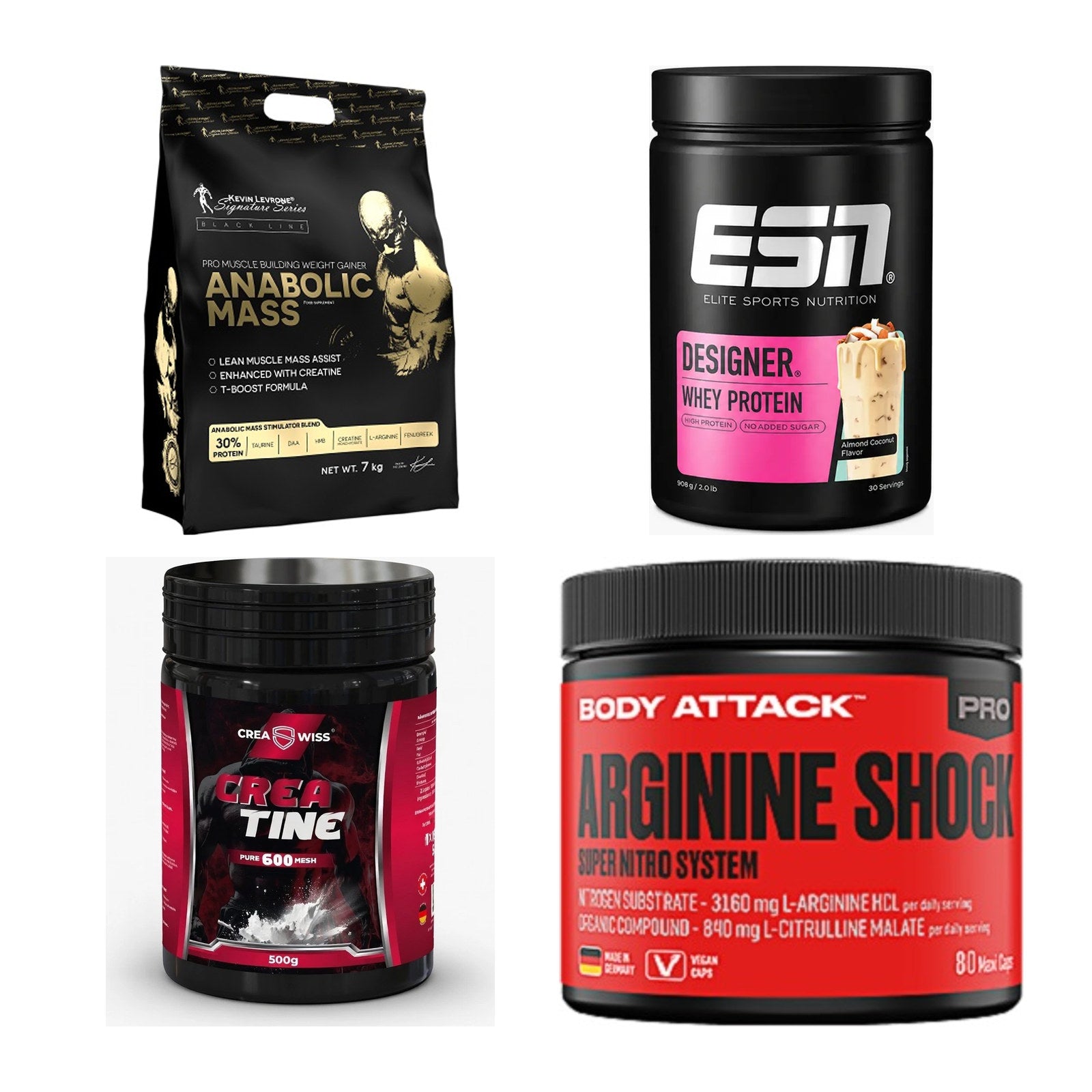 Masseaufbau für Fortgeschrittene: Kevin Levrone Anabolic + 3 weitere – alle enthaltenen Artikel