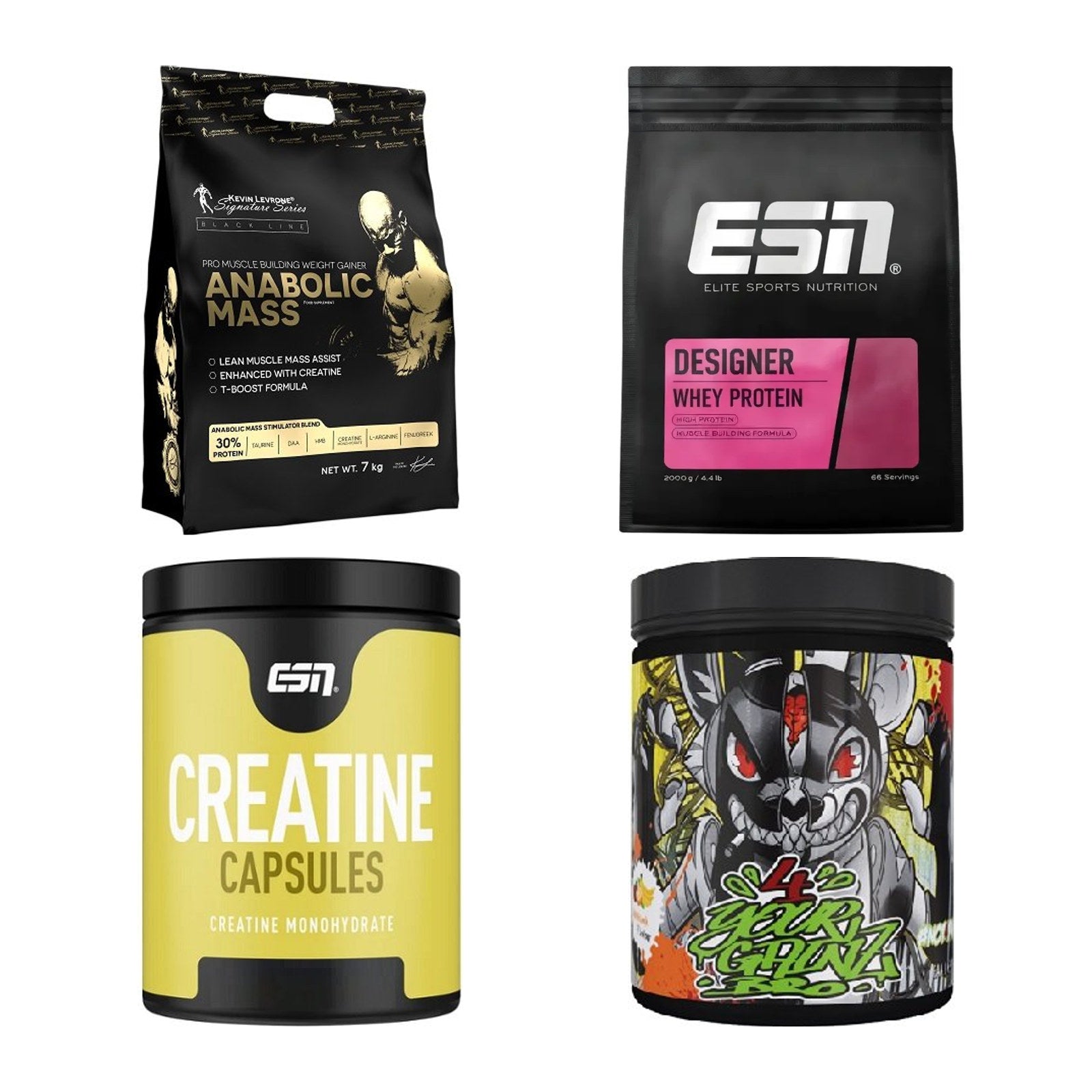 Masseaufbau für Fortgeschrittene: Kevin Levrone Anabolic + 3 weitere – alle enthaltenen Artikel