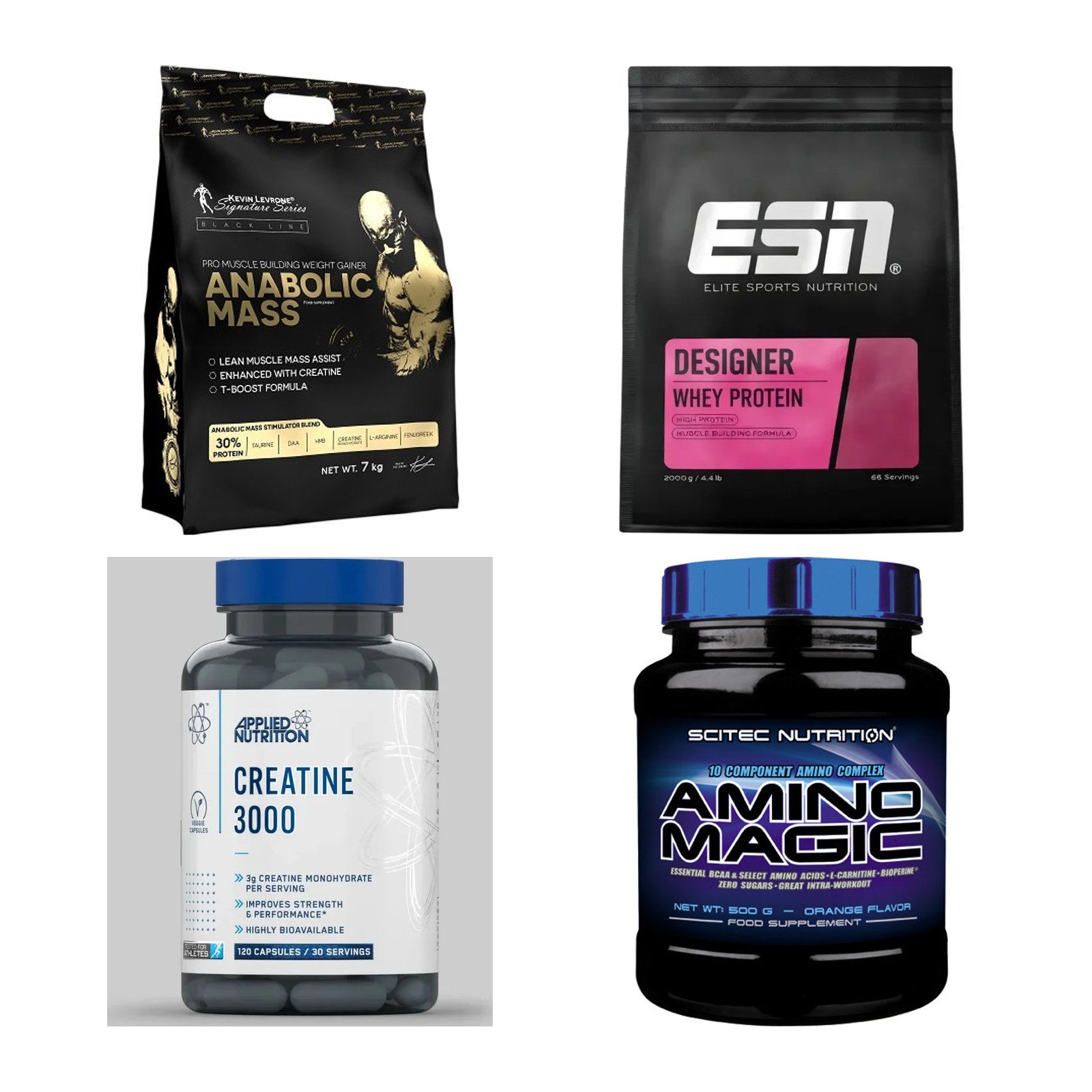 Masseaufbau für Fortgeschrittene: Kevin Levrone Anabolic + 3 weitere – alle enthaltenen Artikel