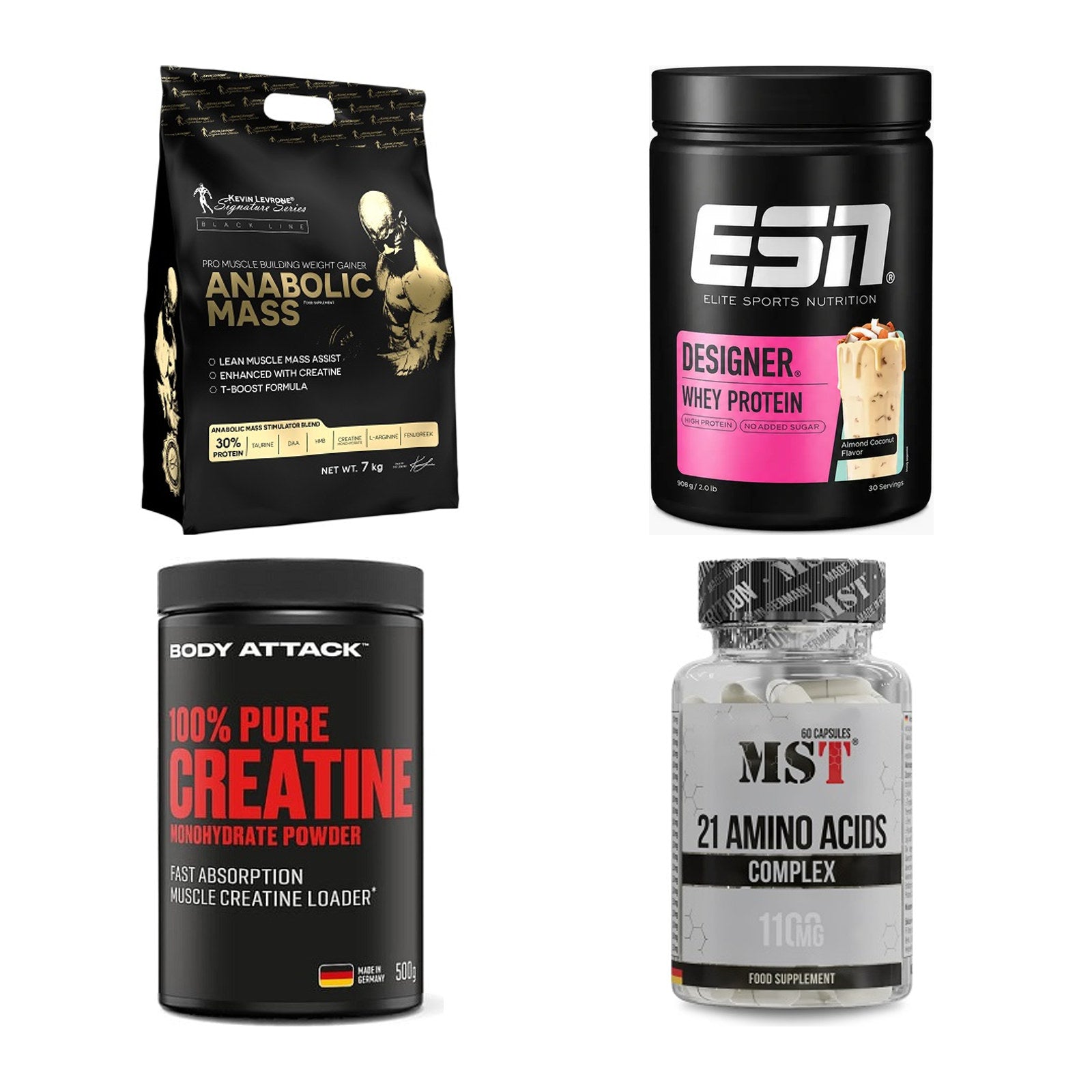 Masseaufbau für Fortgeschrittene: Kevin Levrone Anabolic + 3 weitere – alle enthaltenen Artikel