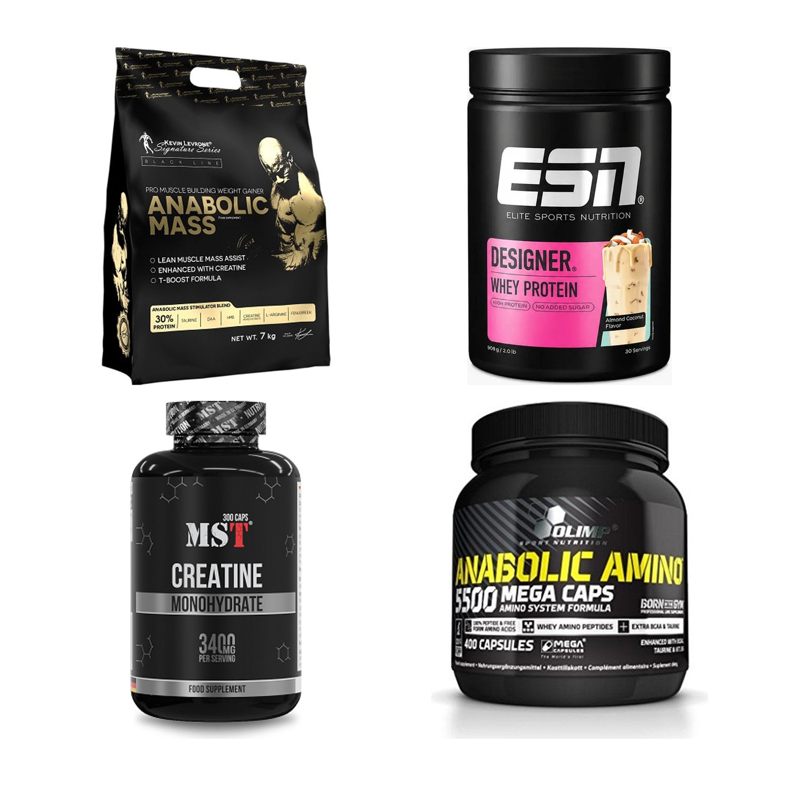 Masseaufbau für Fortgeschrittene: Kevin Levrone Anabolic + 3 weitere – alle enthaltenen Artikel