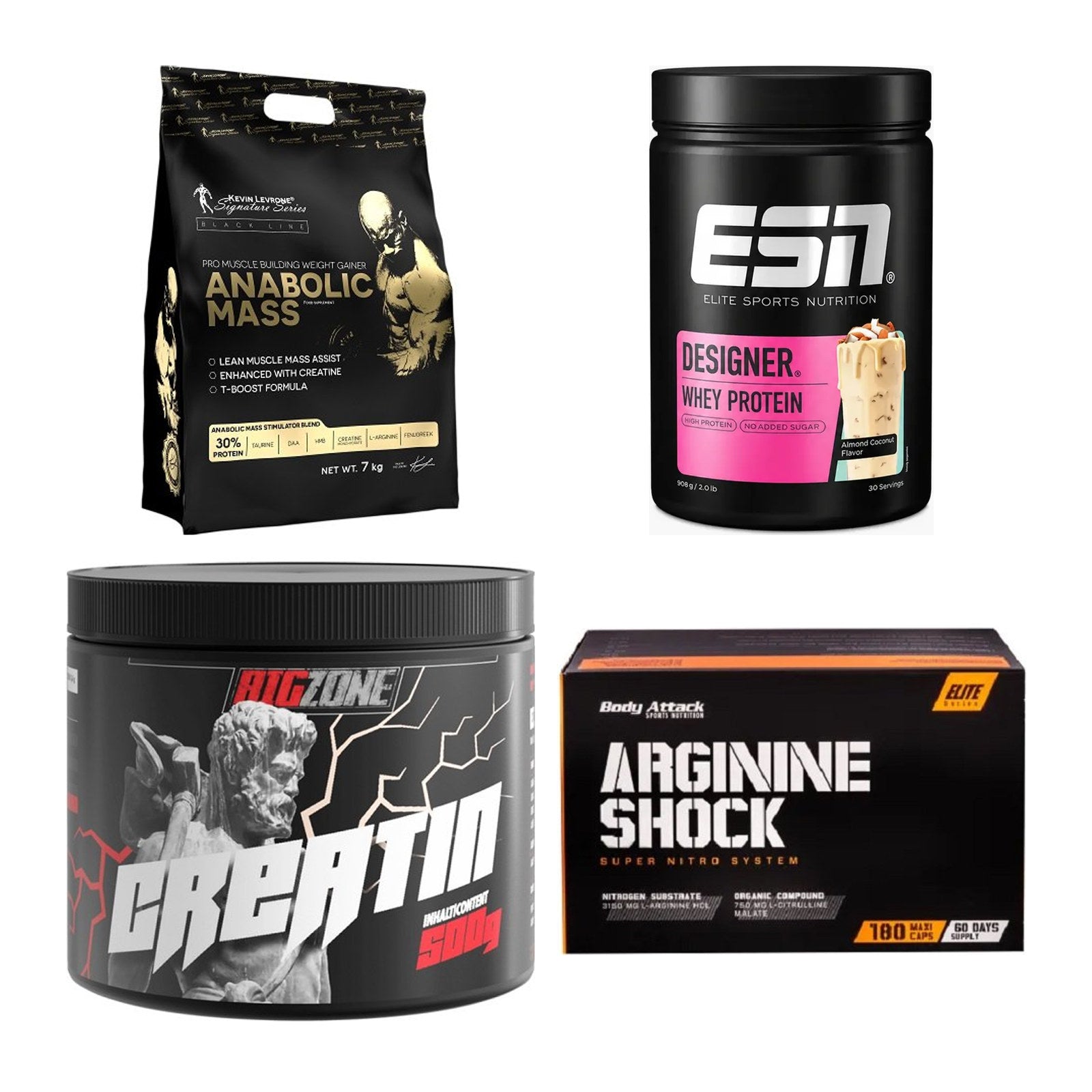 Masseaufbau für Fortgeschrittene: Kevin Levrone Anabolic + 3 weitere – alle enthaltenen Artikel