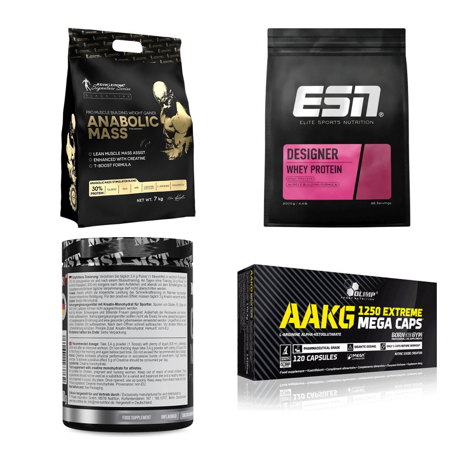 Masseaufbau für Fortgeschrittene: Kevin Levrone Anabolic + 3 weitere – alle enthaltenen Artikel