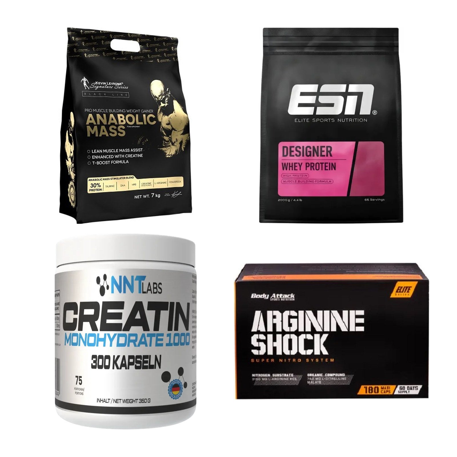 Masseaufbau für Fortgeschrittene: Kevin Levrone Anabolic + 3 weitere – alle enthaltenen Artikel