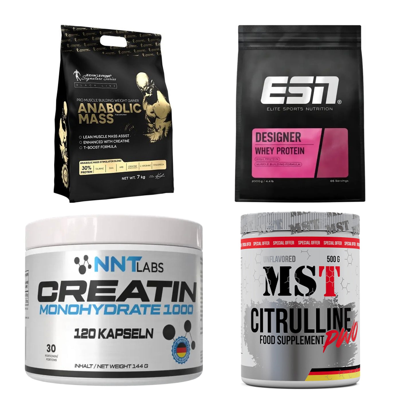 Masseaufbau für Fortgeschrittene: Kevin Levrone Anabolic + 3 weitere – alle enthaltenen Artikel