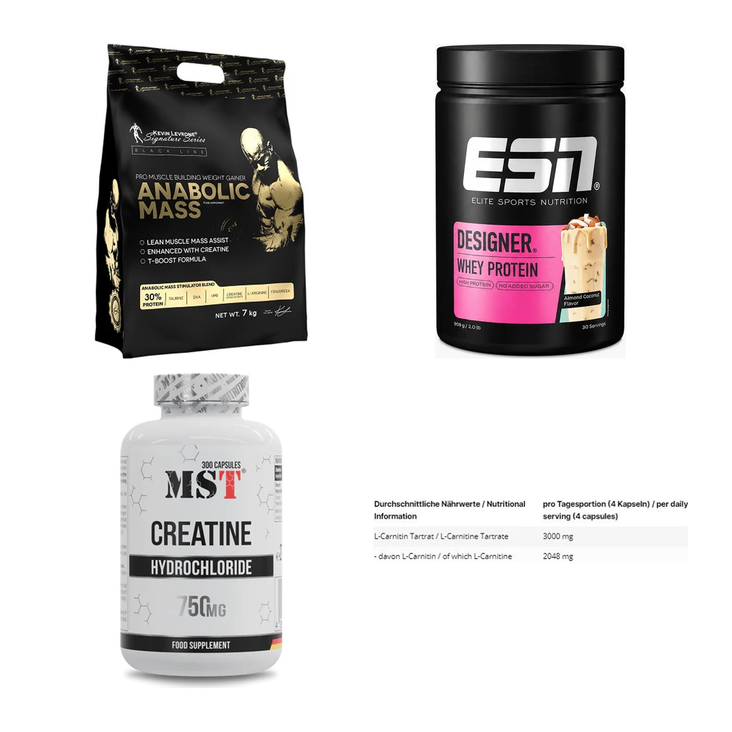 Masseaufbau für Fortgeschrittene: Kevin Levrone Anabolic + 3 weitere – alle enthaltenen Artikel
