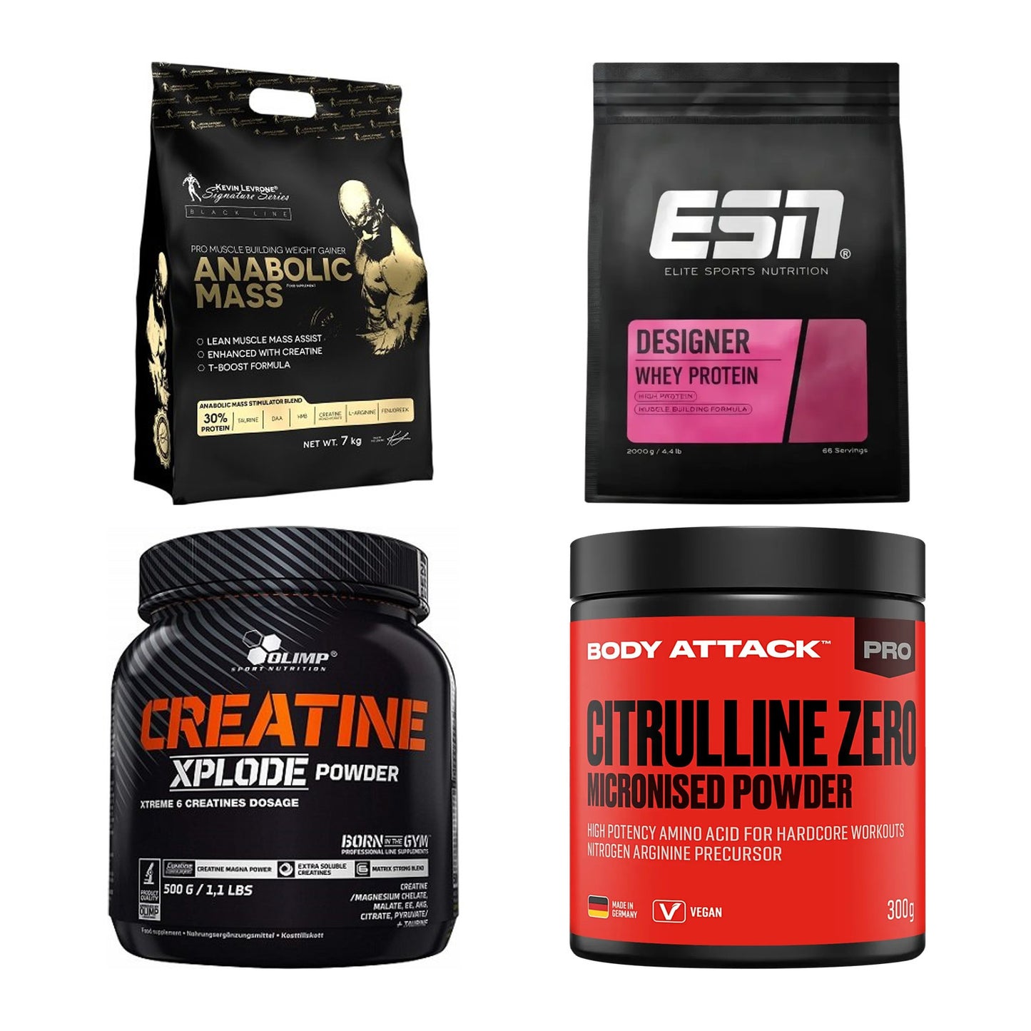 Masseaufbau für Fortgeschrittene: Kevin Levrone Anabolic + 3 weitere – alle enthaltenen Artikel