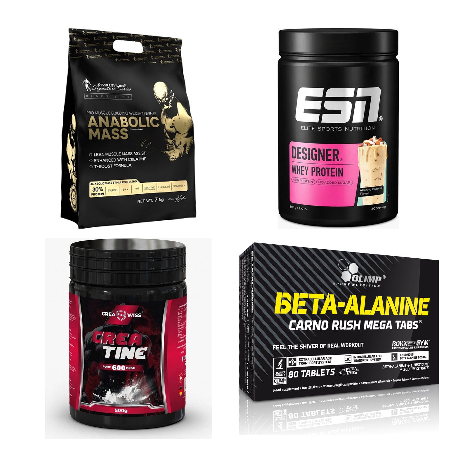 Masseaufbau für Fortgeschrittene: Kevin Levrone Anabolic + 3 weitere – alle enthaltenen Artikel