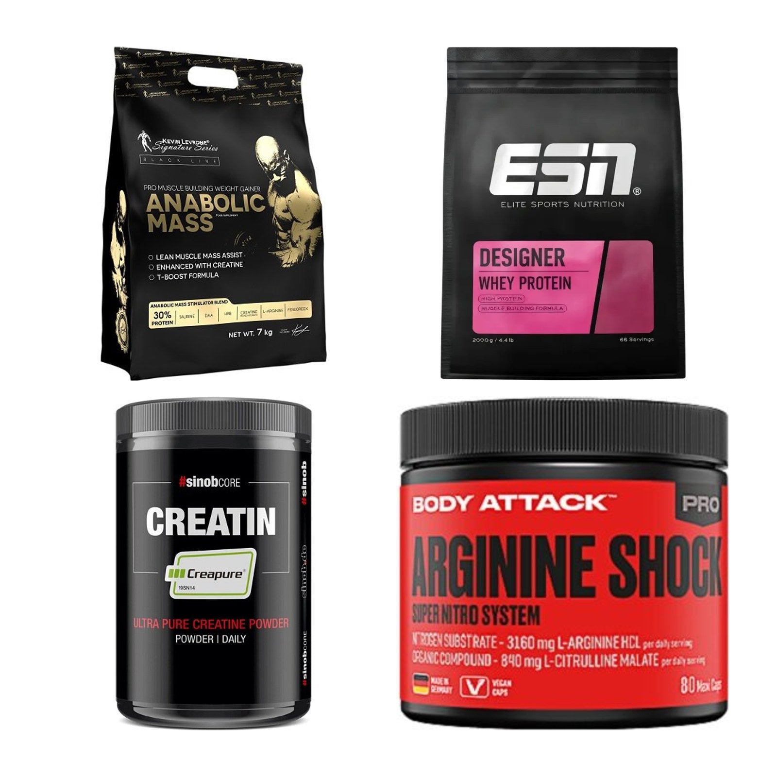 Masseaufbau für Fortgeschrittene: Kevin Levrone Anabolic + 3 weitere – alle enthaltenen Artikel