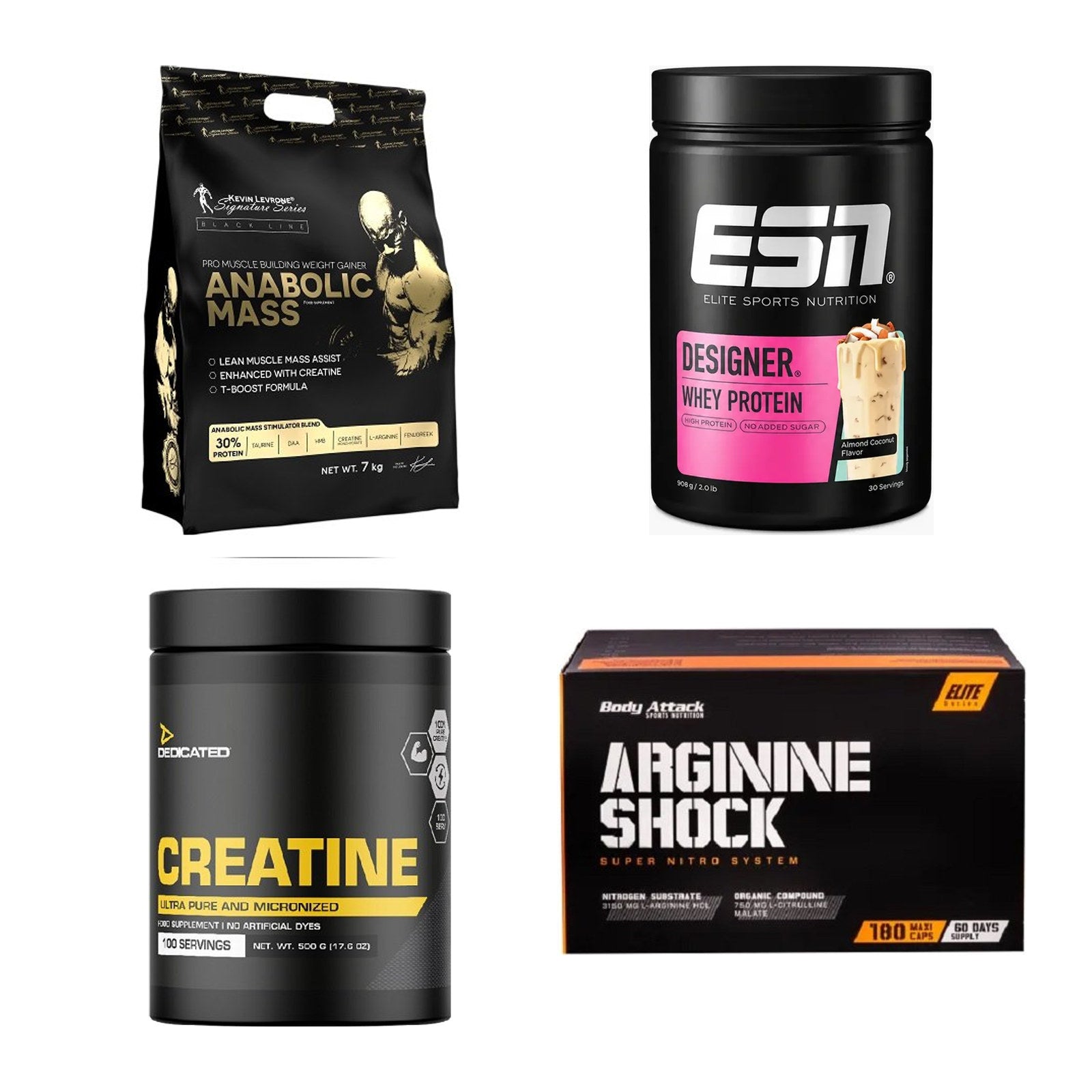 Masseaufbau für Fortgeschrittene: Kevin Levrone Anabolic + 3 weitere – alle enthaltenen Artikel