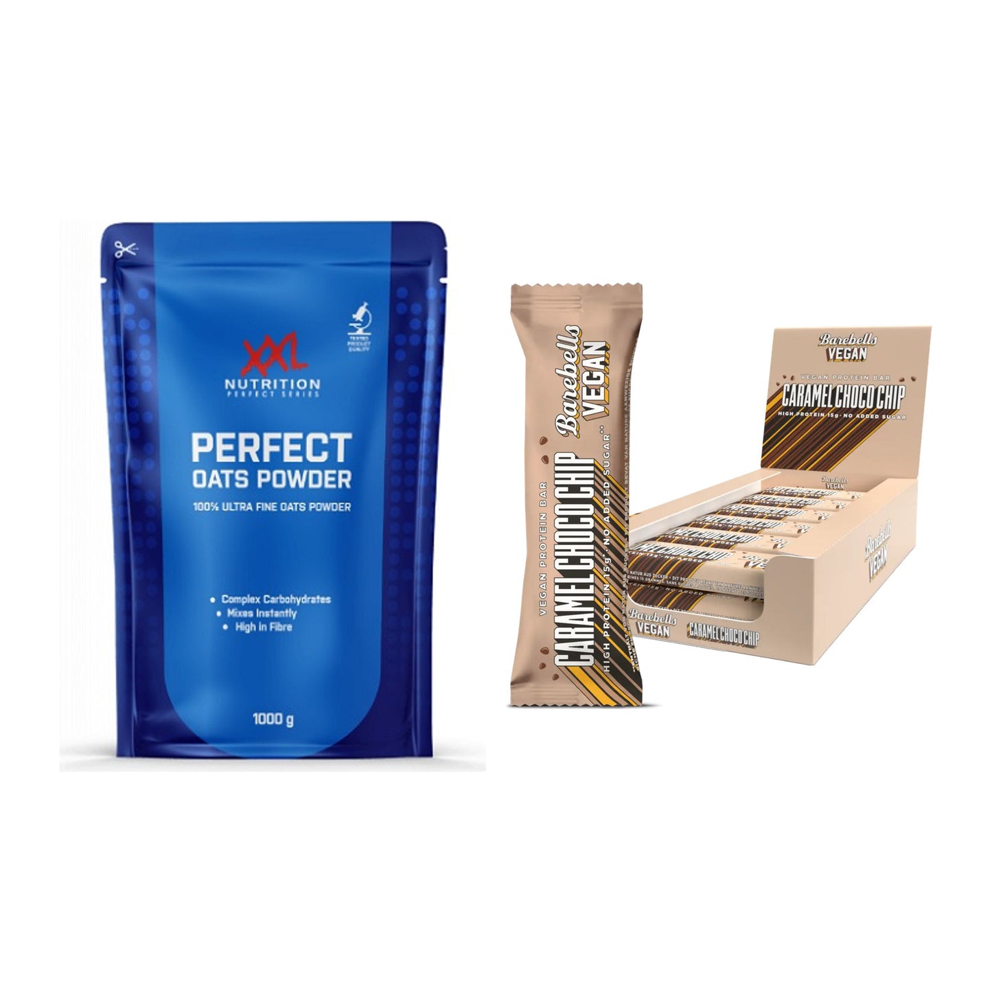 Protein-Frühstücks-Set: XXL Nutrition Perfect + Barebells Vegan Bar – alle enthaltenen Artikel