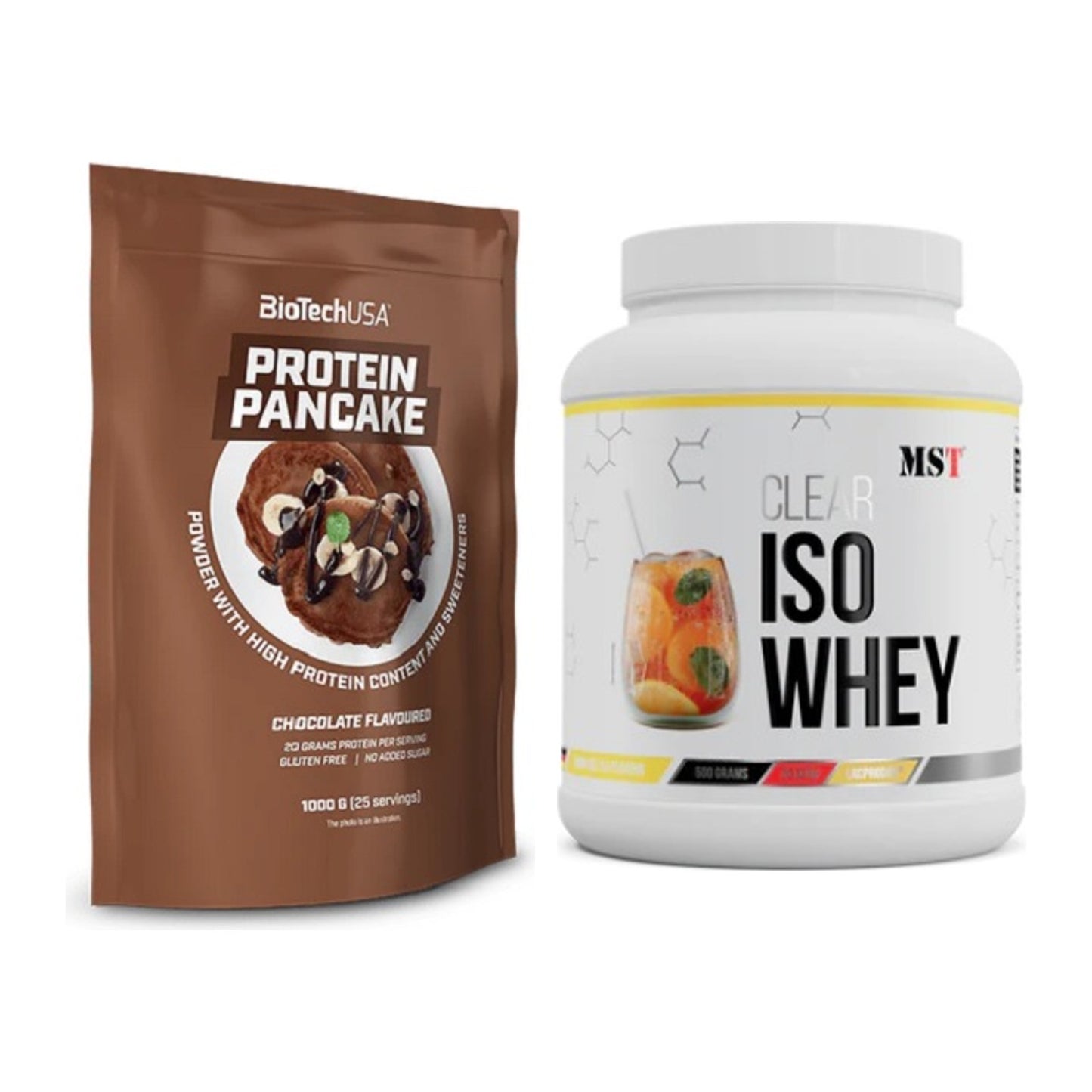 Protein-Frühstücks-Set: BioTech Protein Pancake + MST Iso Clear – alle enthaltenen Artikel