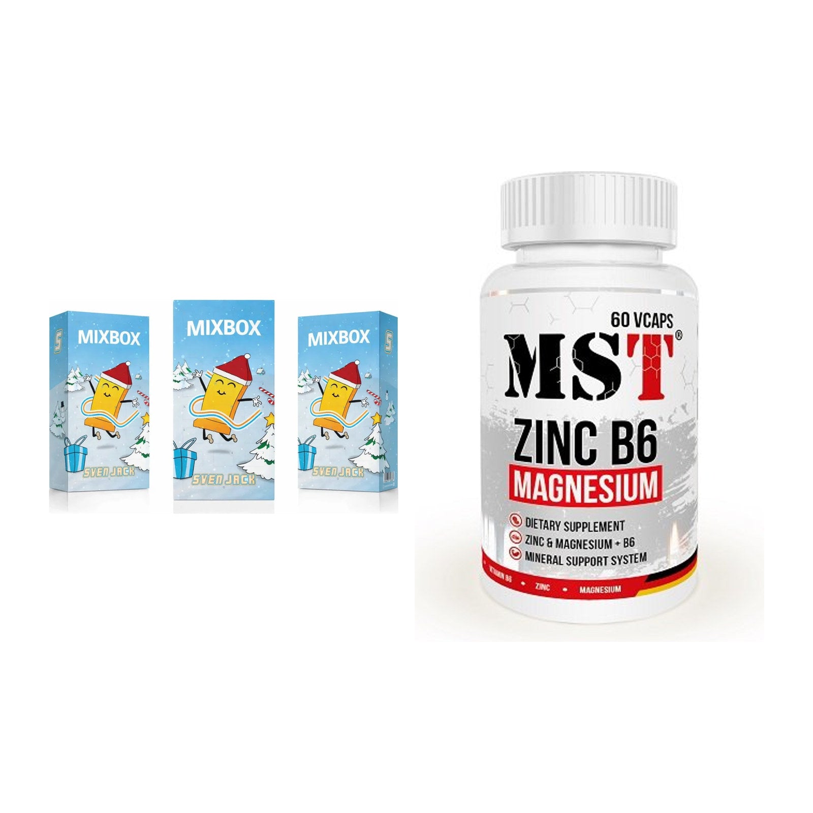 Protein-Frühstücks-Set: Sven Jack MIXBOX + MST Zinc + Magnesium – alle enthaltenen Artikel