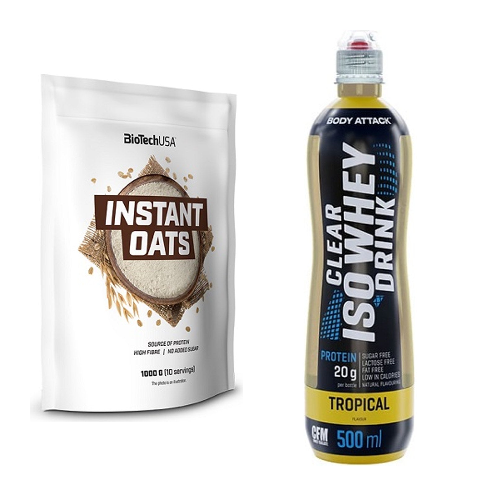 Protein-Frühstücks-Set: BioTech Instant Oats + Body Attack Clear Iso – alle enthaltenen Artikel