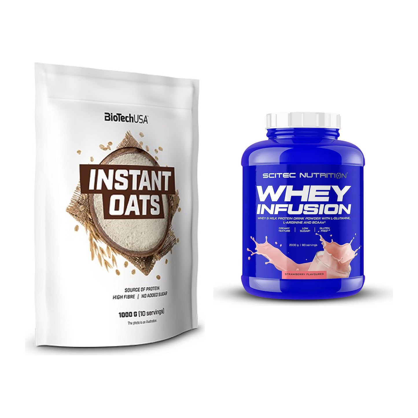 Protein-Frühstücks-Set: BioTech Instant Oats + Scitec Whey Infusion – alle enthaltenen Artikel