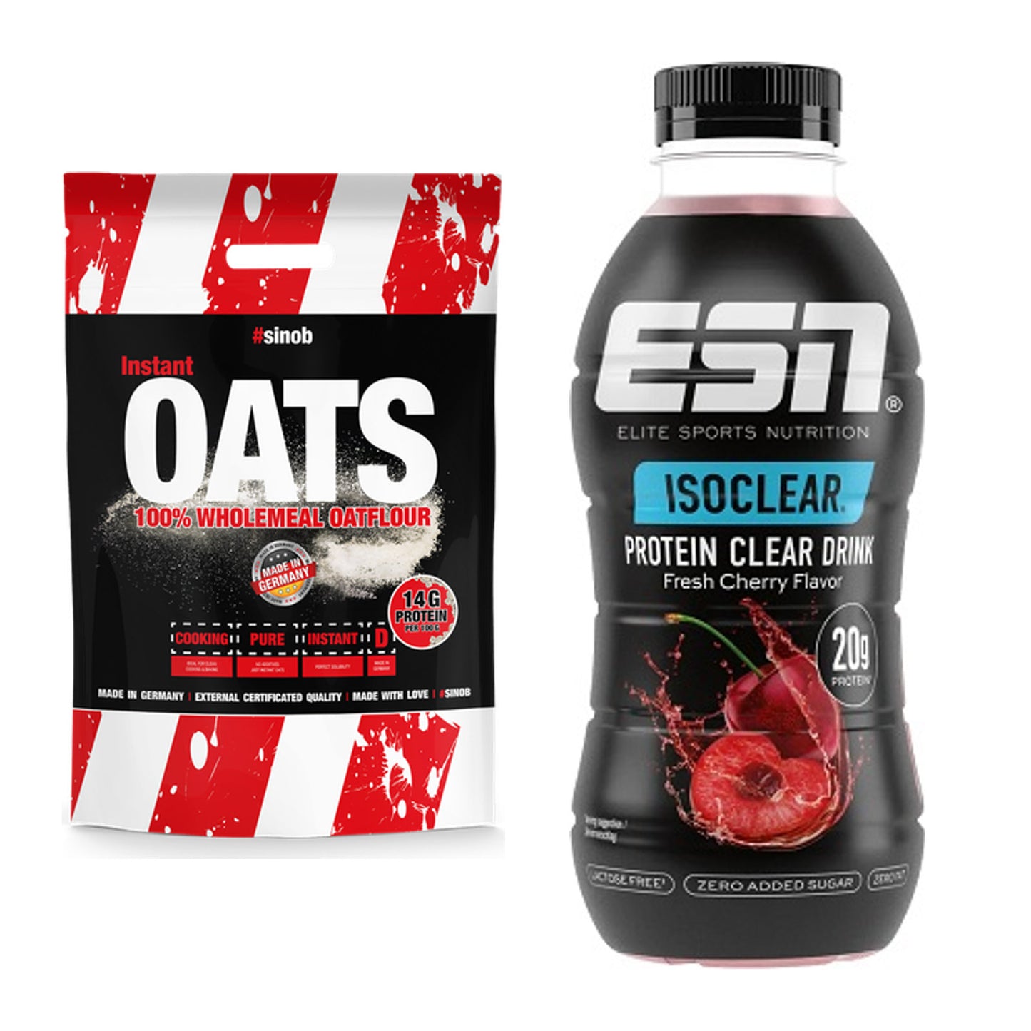 Protein-Frühstücks-Set: Sinob Instant Oats + ESN Isoclear RTD – alle enthaltenen Artikel
