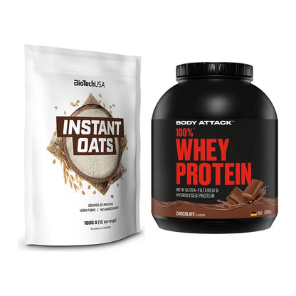 Protein-Frühstücks-Set: BioTech Instant Oats + Body Attack 100% Whey – alle enthaltenen Artikel