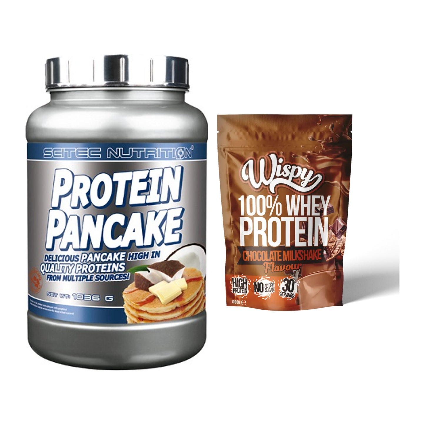 Protein-Frühstücks-Set: Scitec Protein Pancake + Wispy Whey 100% – alle enthaltenen Artikel