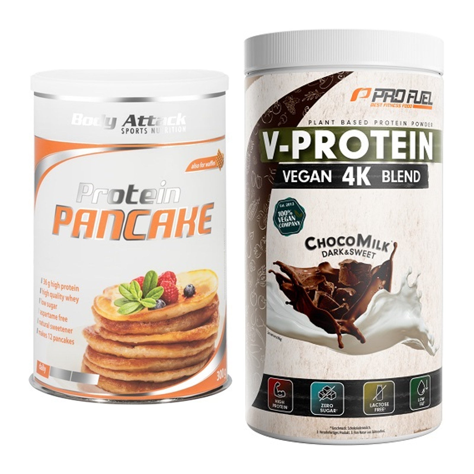 Protein-Frühstücks-Set: Body Attack Protein + ProFuel V-PROTEIN – alle enthaltenen Artikel