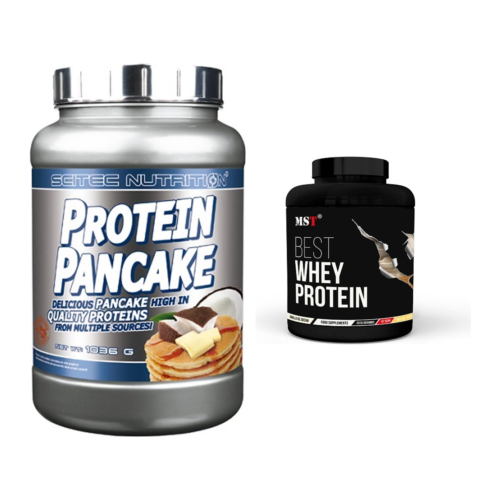 Protein-Frühstücks-Set: Scitec Protein Pancake + MST Best Whey Protein – alle enthaltenen Artikel