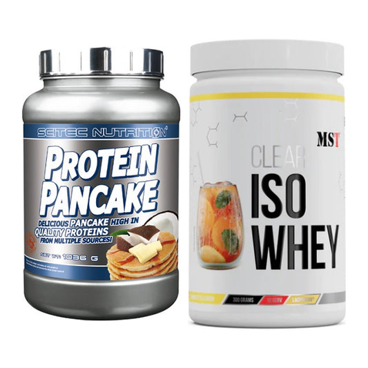 Protein-Frühstücks-Set: Scitec Protein Pancake + MST Iso Clear – alle enthaltenen Artikel