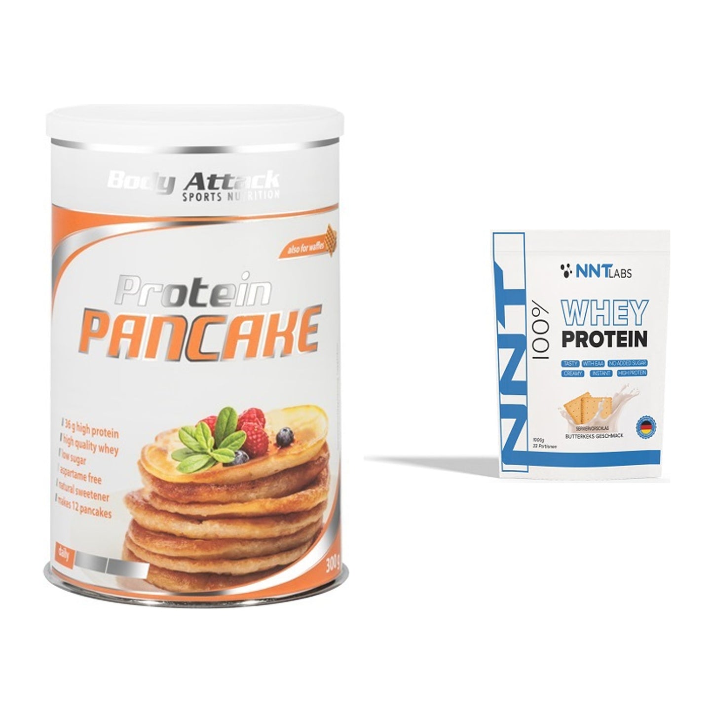 Protein-Frühstücks-Set: Body Attack Protein Pancake + NNT Whey – alle enthaltenen Artikel
