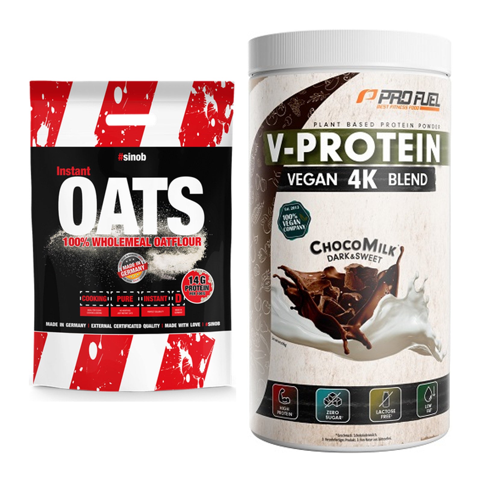 Protein-Frühstücks-Set: Sinob Instant Oats + ProFuel V-PROTEIN – alle enthaltenen Artikel
