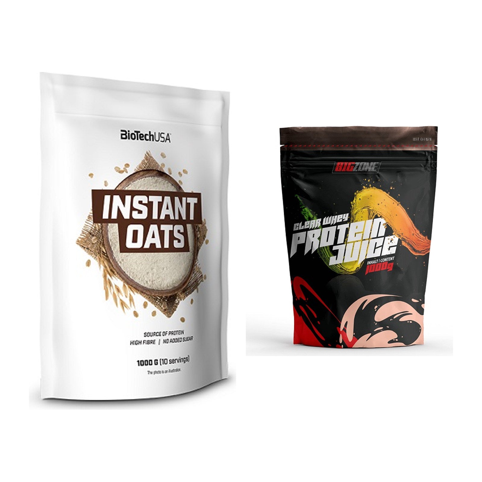 Protein-Frühstücks-Set: BioTech Instant Oats + Big Zone Clear Whey – alle enthaltenen Artikel