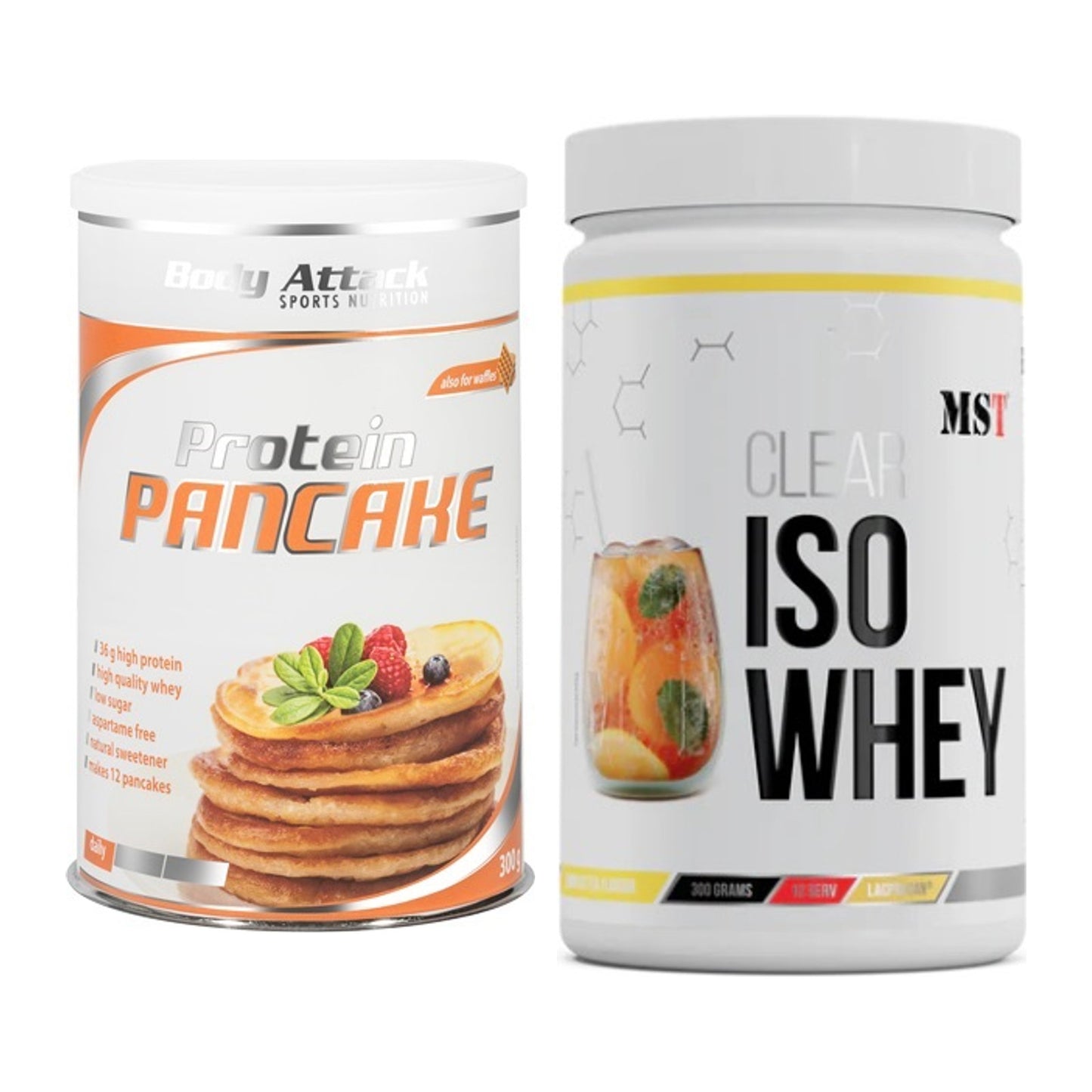 Protein-Frühstücks-Set: Body Attack Protein Pancake + MST Iso Clear – alle enthaltenen Artikel