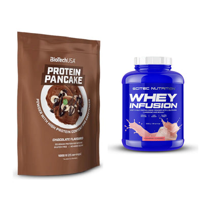 Protein-Frühstücks-Set: BioTech Protein Pancake + Scitec Whey Infusion – alle enthaltenen Artikel