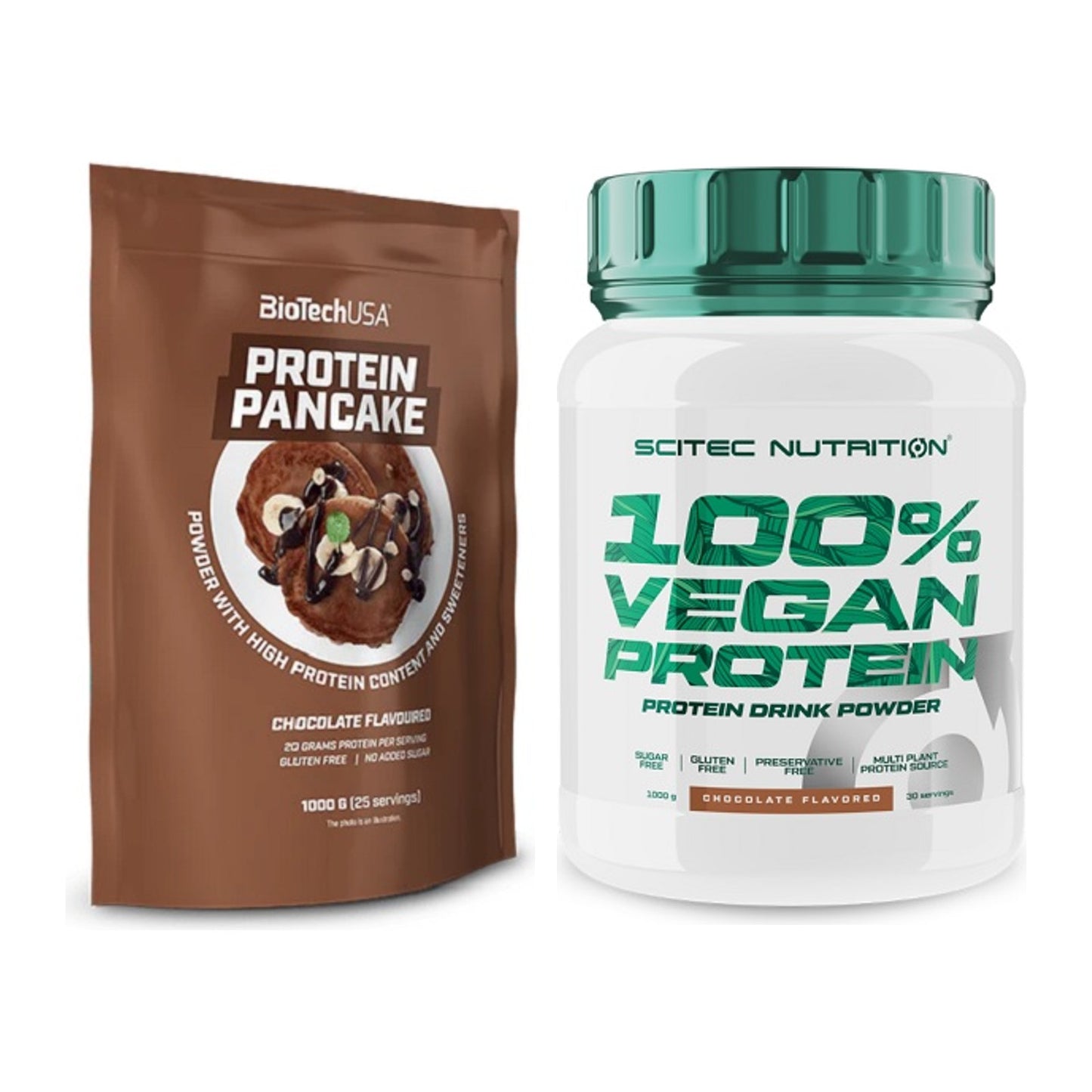 Protein-Frühstücks-Set: BioTech Protein + Scitec 100% Vegan – alle enthaltenen Artikel