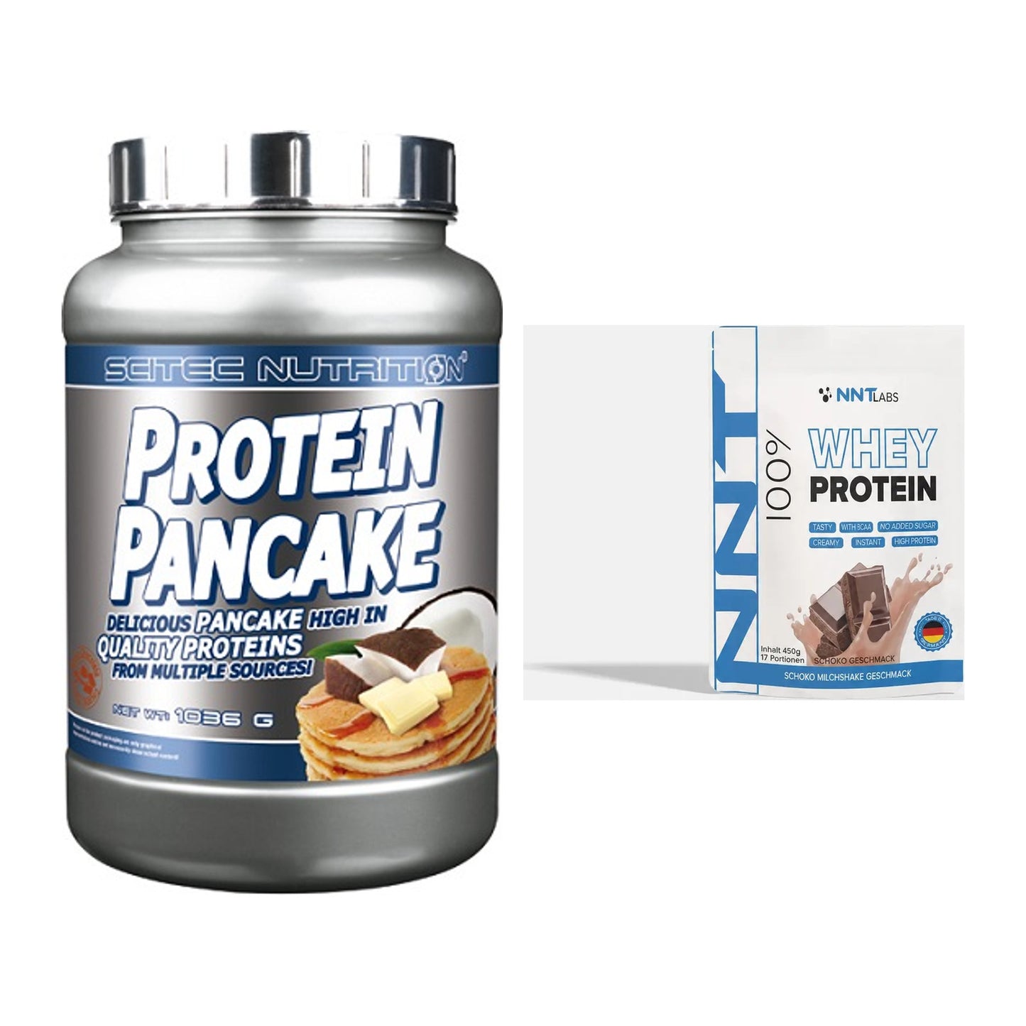 Protein-Frühstücks-Set: Scitec Protein Pancake + NNT Whey – alle enthaltenen Artikel