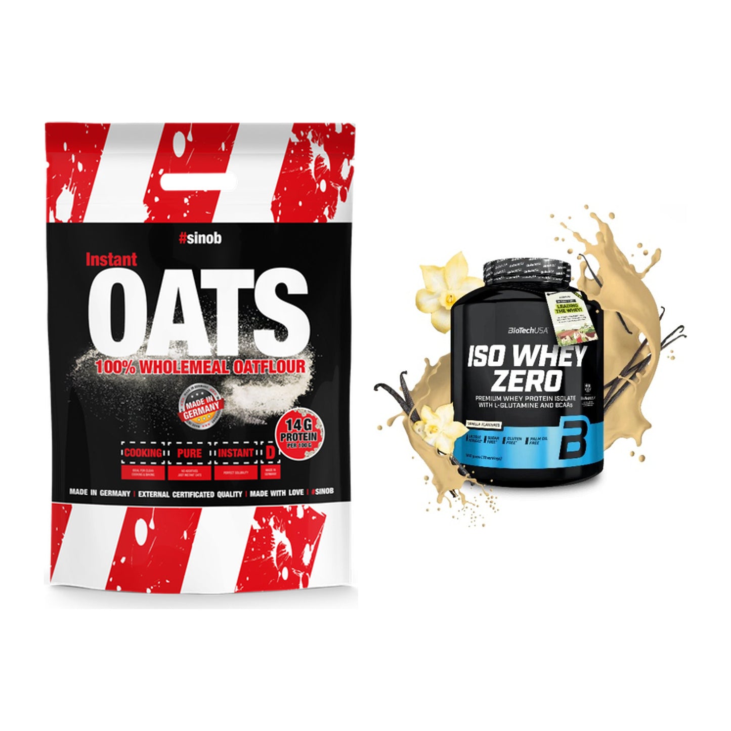Protein-Frühstücks-Set: Sinob Instant Oats + BioTech Iso Whey Zero – alle enthaltenen Artikel