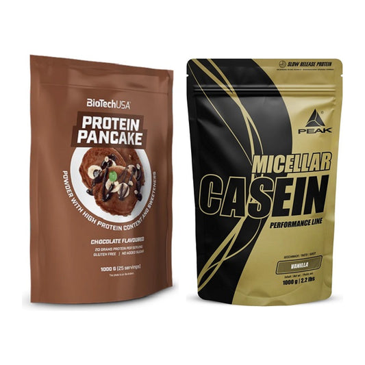 Protein-Frühstücks-Set: BioTech Protein Pancake + Peak Micellar Casein – alle enthaltenen Artikel