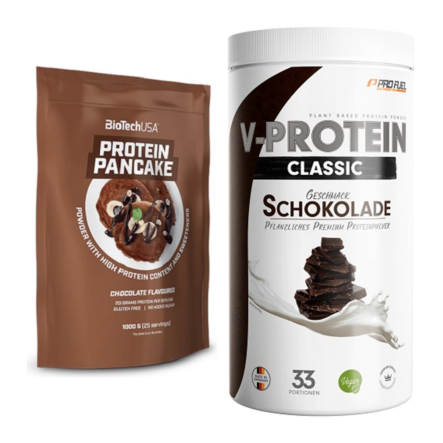 Protein-Frühstücks-Set: BioTech Protein + ProFuel VEGAN PROTEIN – alle enthaltenen Artikel