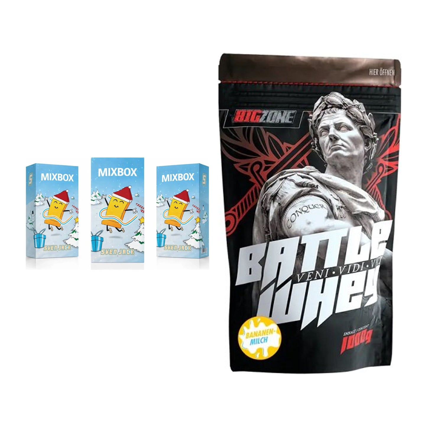 Protein-Frühstücks-Set: Sven Jack MIXBOX + Big Zone Battle Whey – alle enthaltenen Artikel