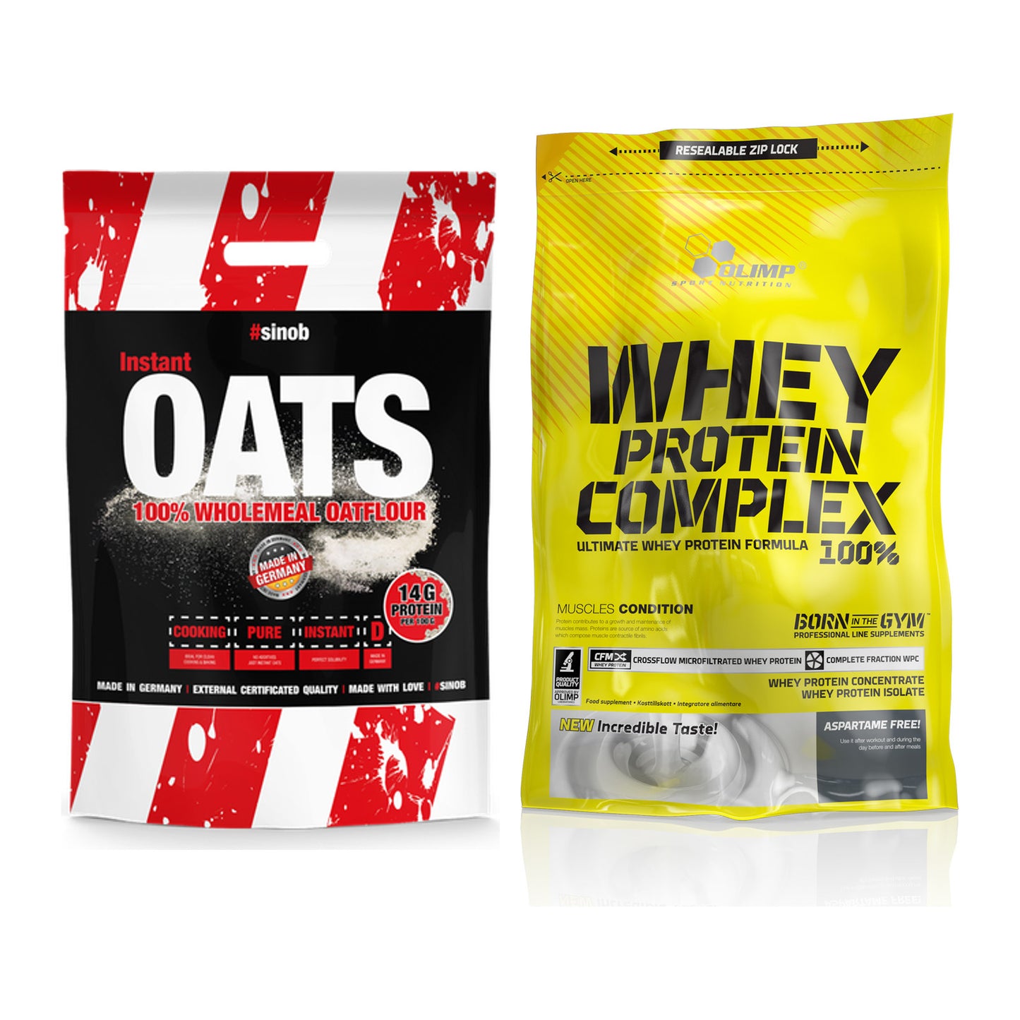 Protein-Frühstücks-Set: Sinob Instant Oats + Olimp Whey Protein – alle enthaltenen Artikel