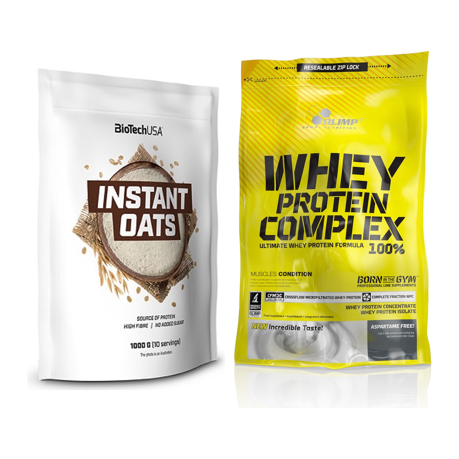 Protein-Frühstücks-Set: BioTech Instant Oats + Olimp Whey Protein – alle enthaltenen Artikel