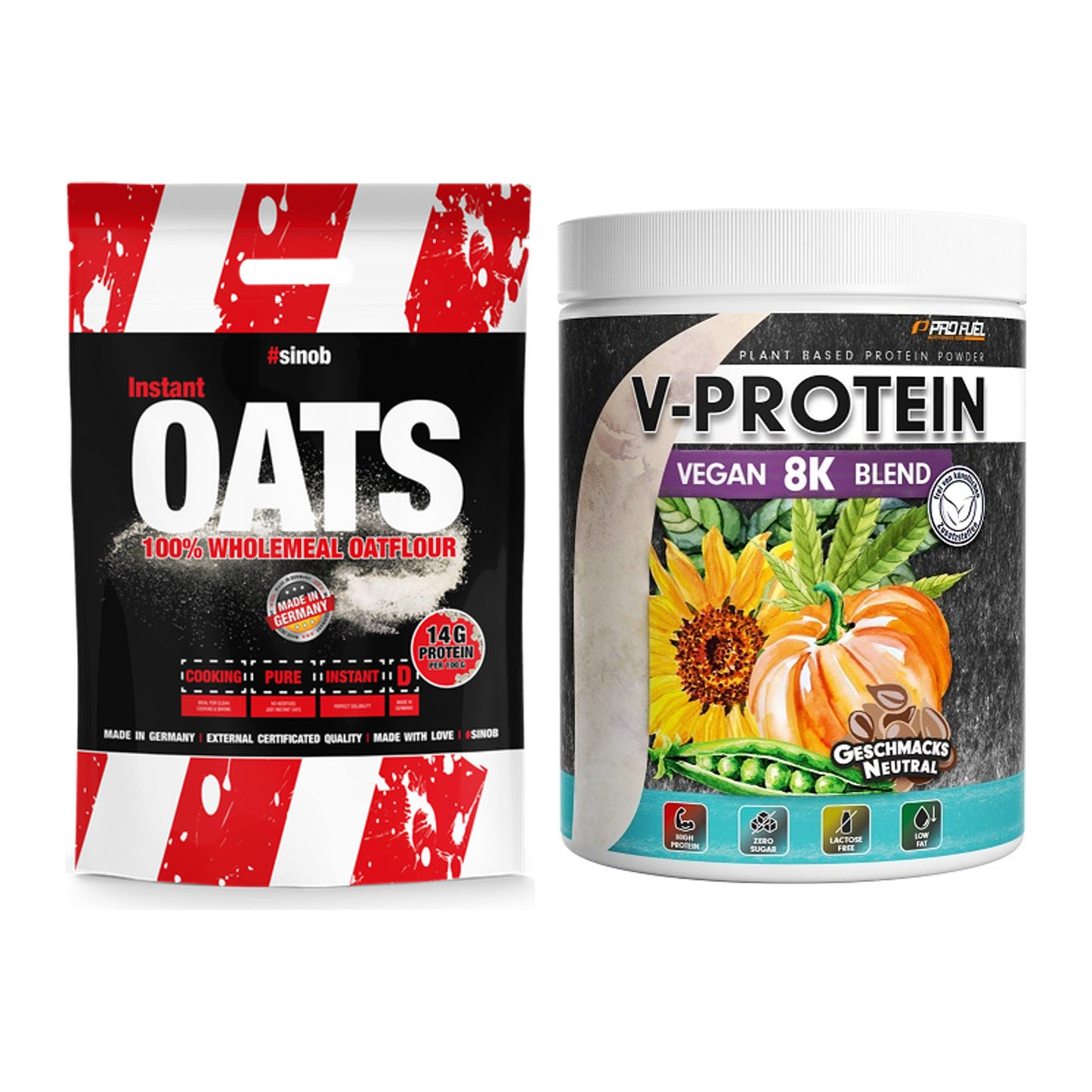 Protein-Frühstücks-Set: Sinob Instant Oats + ProFuel V-Protein – alle enthaltenen Artikel