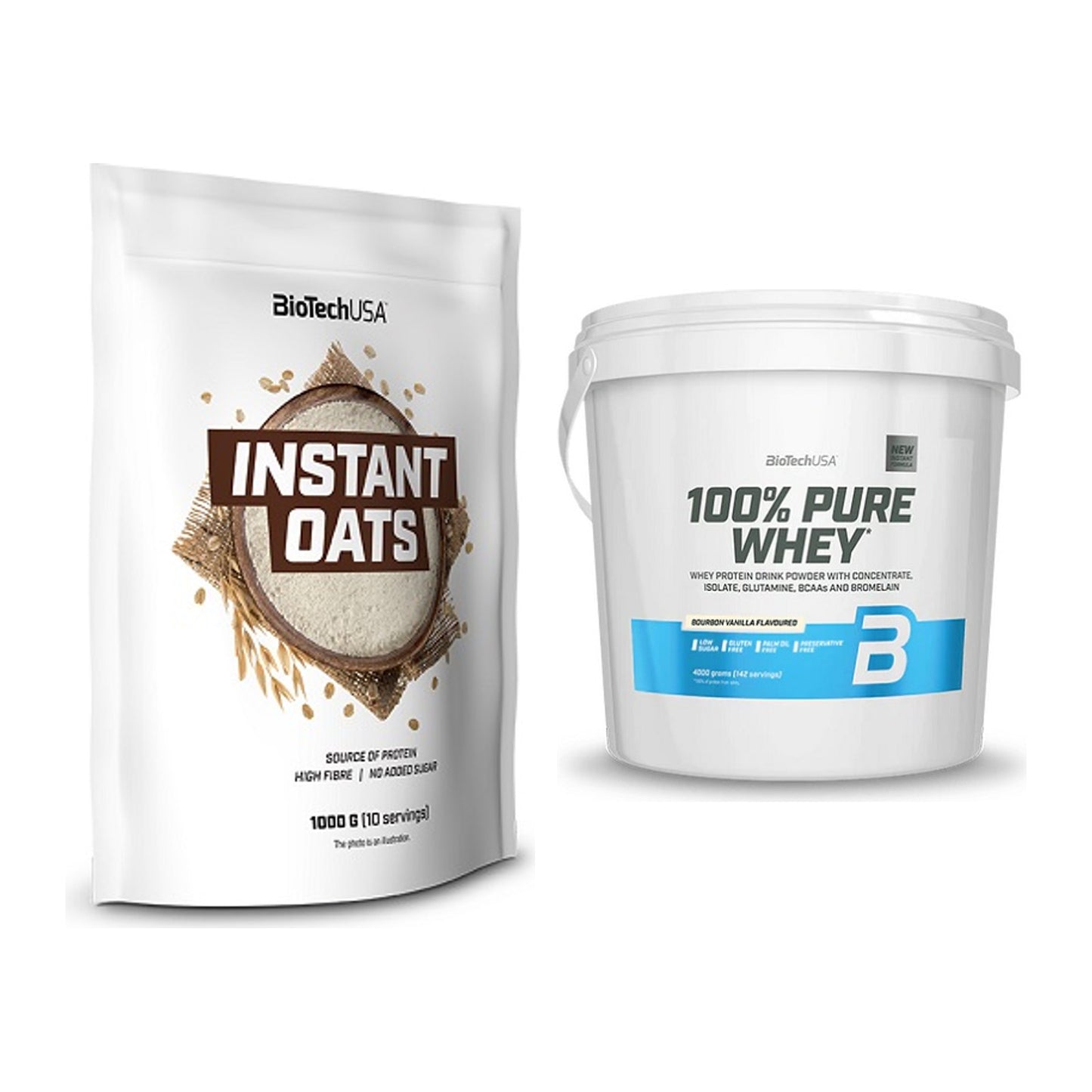 Protein-Frühstücks-Set: BioTech Instant Oats + BioTech 100% Pure Whey – alle enthaltenen Artikel