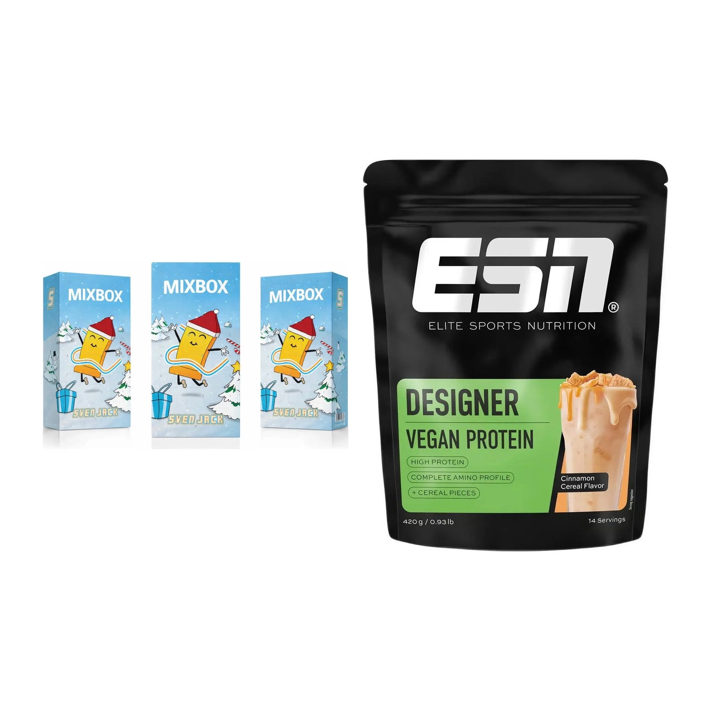 Protein-Frühstücks-Set: Sven Jack MIXBOX + ESN Designer Vegan – alle enthaltenen Artikel